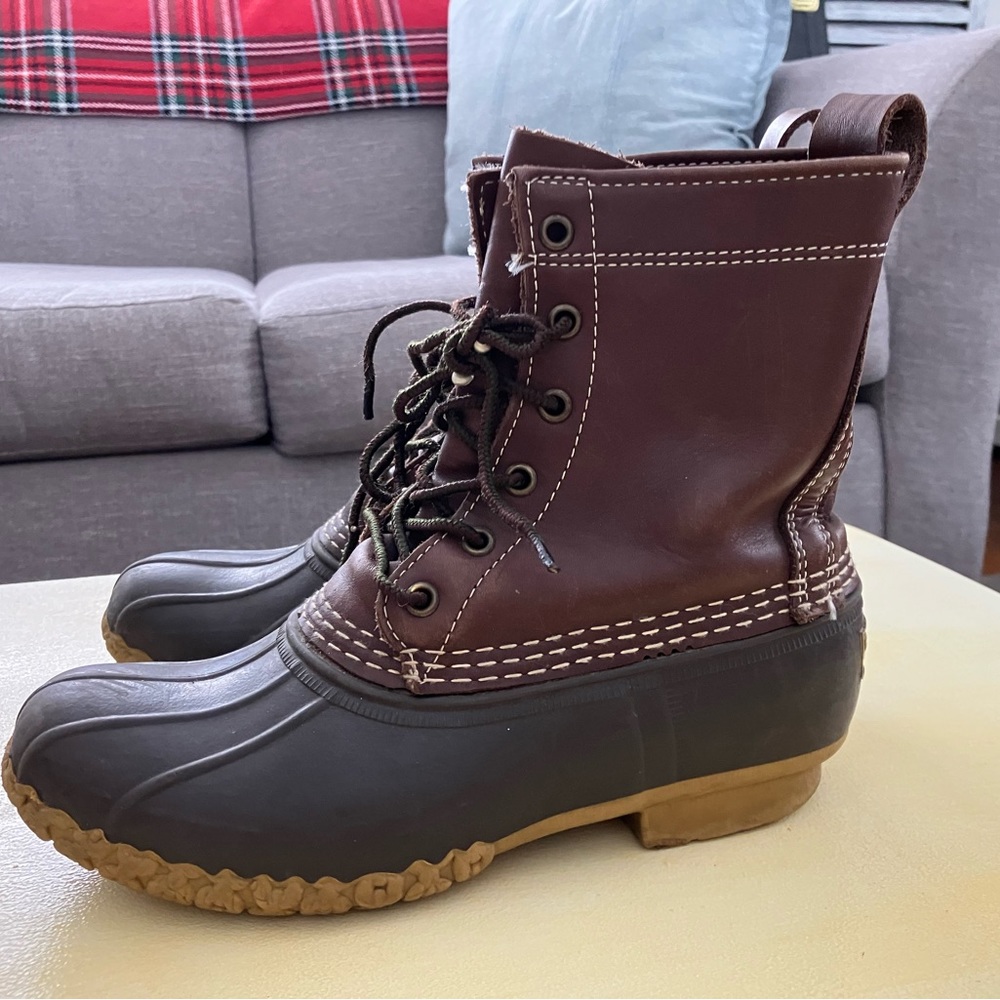 Men’s size 5 women’s size 7 bean boots used brown